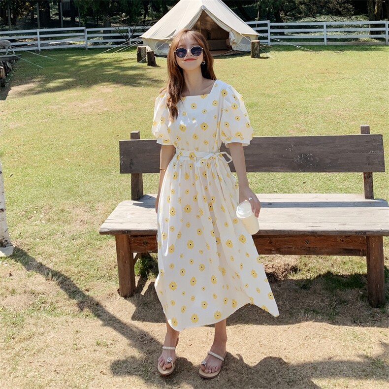 【大货已出】2021夏季新款清新小雏菊连衣裙255-2051-P85控138,女装连衣裙,浙宝288（原255）