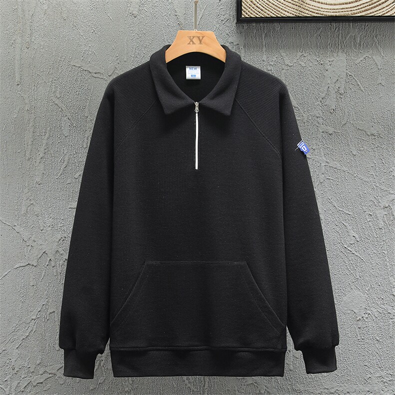 新款POLO衫灰墙挂拍华夫格休闲套头上衣PL3316-P40控68,男装卫衣,星座717
