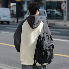 连帽拼接卫衣潮牌宽松秋季新款日系复古长袖外套A436-DX888-P45，男装卫衣，电商A436