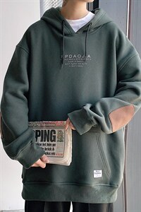 2021冬季新短句港风大码男女贴布印花加绒加厚连帽卫衣W5201-P50图片