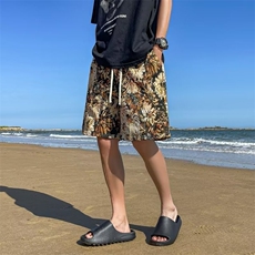 夏季新款提花冰丝短裤速干薄款宽松休闲运动沙滩五分裤，男装牛仔裤，星座410-6（原星座1304-1）