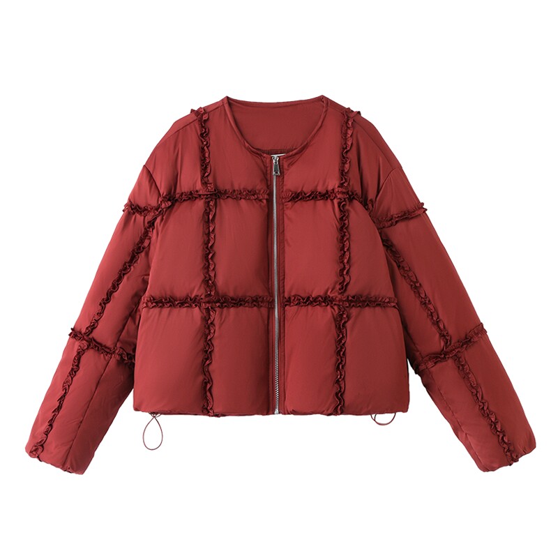 短款羽绒服女款冬季2024新款白鸭绒小个子超厚面包服外套,女装羽绒服,橙子家