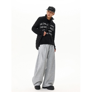 8XL-M 新款美式解构设计感阔腿裤弯刀裤男宽松休闲运动裤K9179P58图片