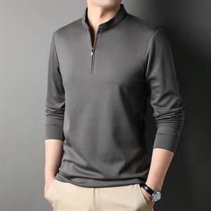 G99612男式秋季服装新款长袖T恤青年立领卫衣四季打底体恤P56,巨大娃娃服装搭配图片