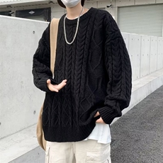 麻花毛衣男冬季新款日系复古休闲针织衫百搭宽松线衣外套7118/P50，男装针织衫/毛衣，星座506