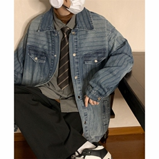 牛仔外套男春秋高街潮牌休闲夹克港风学生休闲工装上衣JK0241-P70，男装夹克，星座308B-1