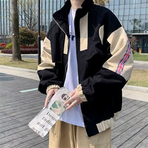 工装棒球服男秋季潮流拼色宽松休闲上衣日系夹克外套 W3837-P48图片