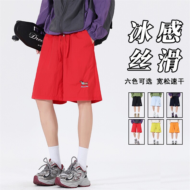 抖音得物尼龙高品质休闲短裤高街美式五分裤25XD23083特批8，男装休闲裤，电商A042