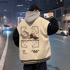 BQMF28-P90港风拼接棒球服男士棉服男棉袄男潮牌棒球服棉袄男潮牌，男装棉衣，电商B367
