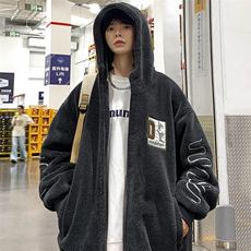 2024冬上新中性加绒时尚棉衣羊羔绒连帽外套男女992-P110控价158，男装棉衣，电商A441-1