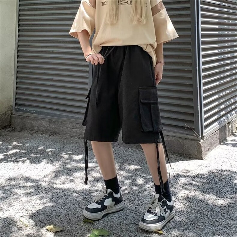 美式复古重磅工装短裤男夏季设计感小众高街潮牌宽松休闲五分裤,男装休闲裤,星座716-3