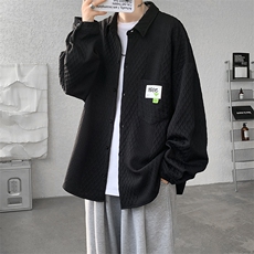 衬衫男秋季新款港风宽松提花大码衬衣CS027-P45，男装衬衫，星座214-3