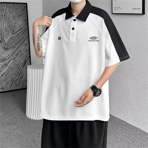 气质POLO衫潮流夏季五分袖2026新款ins宽松型痞子帅T恤WB070-P31图片