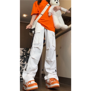 抖音品质潮流新款工装口袋宽松松紧休闲裤B315-K24238-特p40控78图片