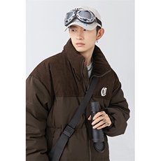 日系灯芯绒拼接刺绣加厚面包服潮牌立领棉衣外套J5043-P110控178，男装棉衣，电商A362