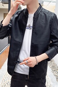 春秋韩版潮流帅气修身PU皮衣男短款青年皮夹克机车服外套813-P55图片