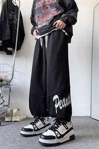 K123/P45春装新款现货男生休闲裤男个性印花宽松大码束脚运动裤图片