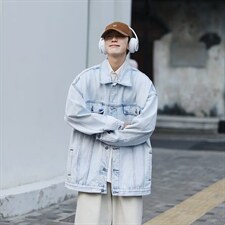 春秋高街设计感字母休闲夹港风潮牌做旧牛仔外套男克W5157-P65，男装夹克，星座512-2