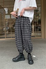 夏季新款休闲裤男韩版宽松清凉格子抽绳束脚大码运动裤8011-P45，男装休闲裤，电商A059