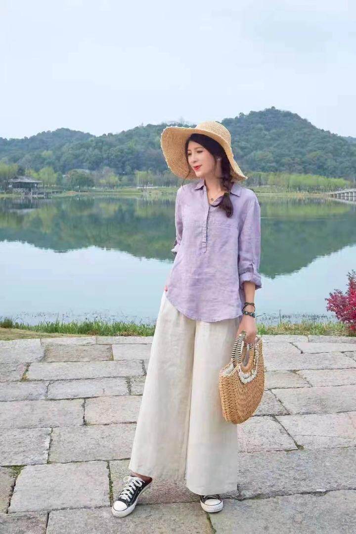 纯苎连衣裙小衫裤子裙子衬衣 时尚风 风淑女风休闲风，女装连衣裙，川哲