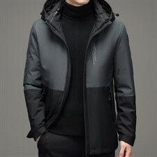 灰鸭绒中青年可托拆卸帽休闲羽绒服冬季保暖上衣ZSab21006-P285,男装羽绒服,电商B212（原钱塘6029）