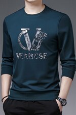 商务休闲上衣长袖男春秋季印花薄卫衣圆领宽松中年男士2023新款，男装卫衣，电商B212（原钱塘6029）