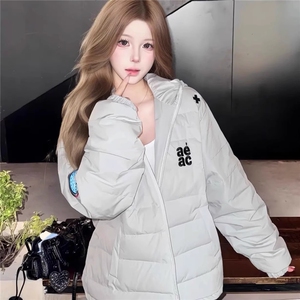 加厚保暖排骨棉服女2025新款潮连帽刺绣字母情侣外套JKF913图片