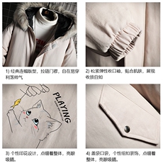 MM48129-P130冬季大毛领衣男士大码加厚袄男服网格挂拍，男装棉衣，电商A040A