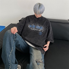 得物直播品质240重磅水洗xz605-dsx260特批30控49，男装T恤，星座605(原A050)