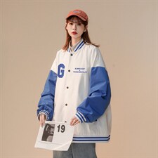 中性风2023秋季新款ins港风潮牌潮流字母印花棒球服G8019p65控88，男装夹克，A247A