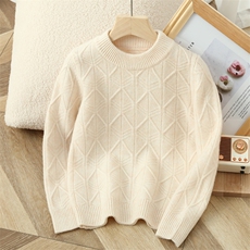 时尚百搭儿童羊毛衫男女童通用简约圆领设计舒适保暖春秋冬，童装儿童羊毛衫，冰晶童装