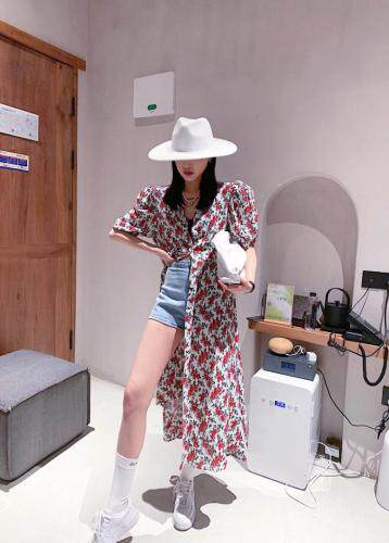 花开衫式连衣裙，女装连衣裙，last name