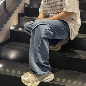 美式高街水洗牛仔裤潮牌设计感宽松长裤子K780特批42图片