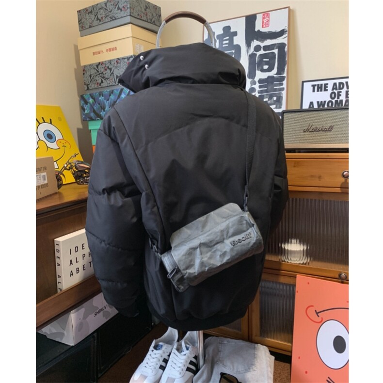 【现货】黑色连帽口罩棉服自制,男装棉衣,星座910A