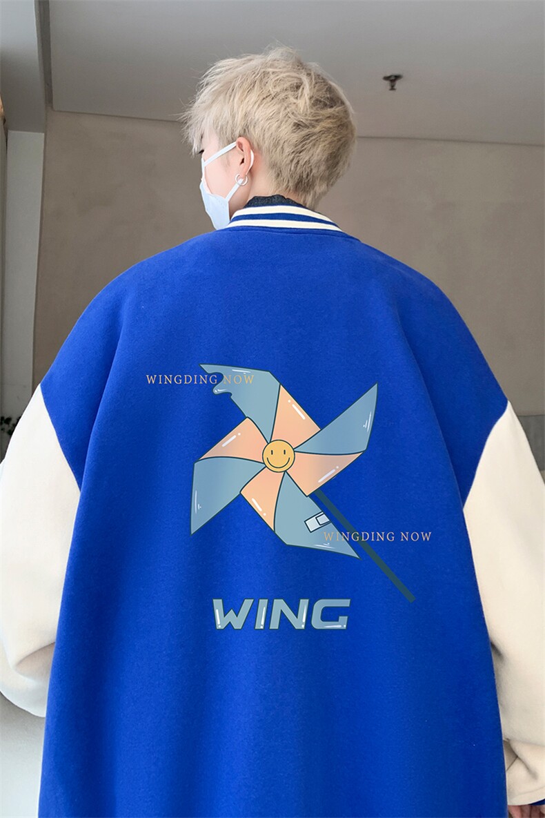 摇粒绒棒球服男大码开衫卫衣男夹克BF86112-P65,男装夹克,电商A040