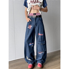 2025新款美式印花工装牛仔裤宽松复古潮流现货K8522-P45，男装牛仔裤，星座512-3