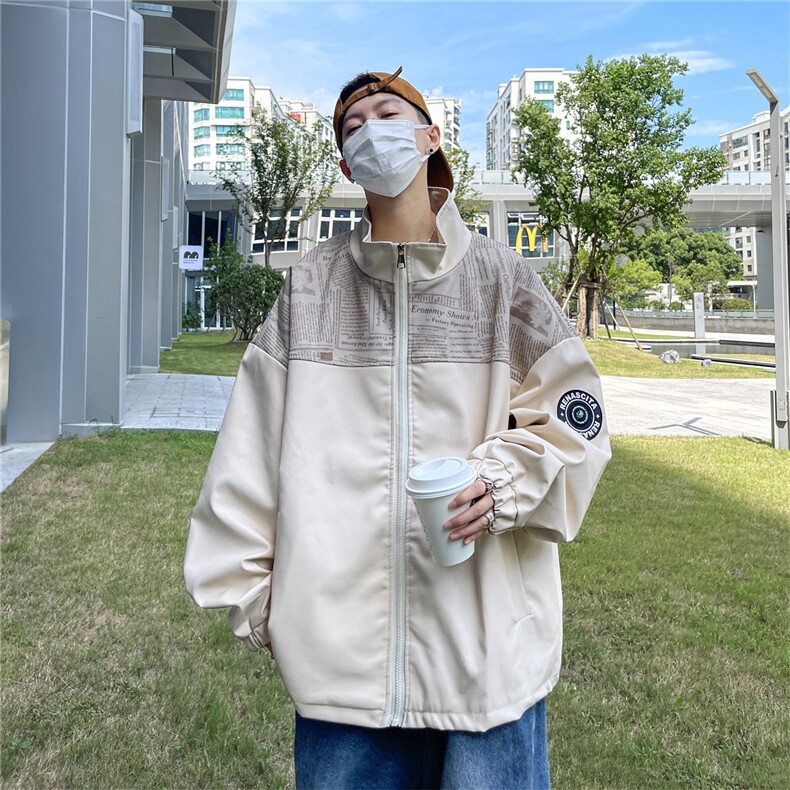 特批72控128秋季高品质拼接PU夹克外套PJK01,男装夹克,电商B370