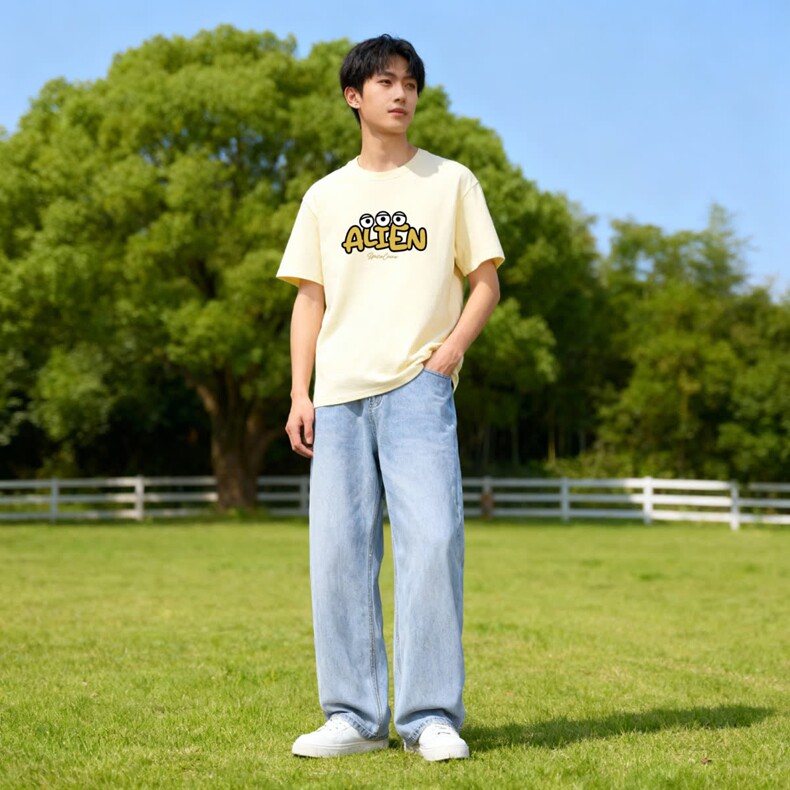 短袖t恤男夏季2026新款美式重磅印花半袖大码宽松体恤ins男生上衣,男装T恤,星座218-8