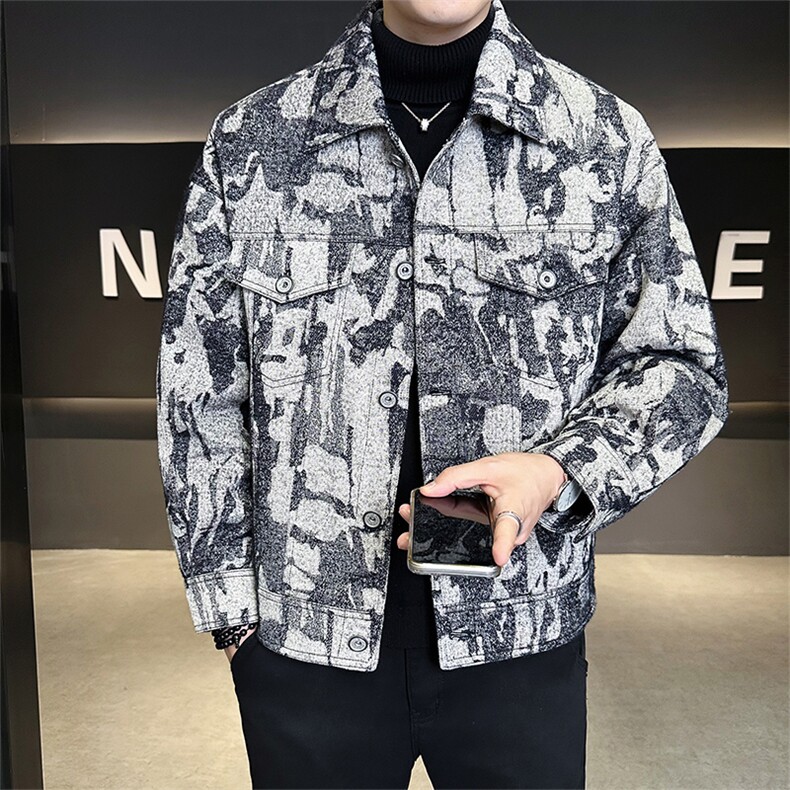 新标90绒有报告男士宽松翻领羽绒服夹克外套6820-P325,男装夹克,电商B328