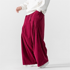 秋冬大码日系风复古灯芯绒哈伦阔腿休闲长裤男女k273/P70，男装休闲裤，钱塘713