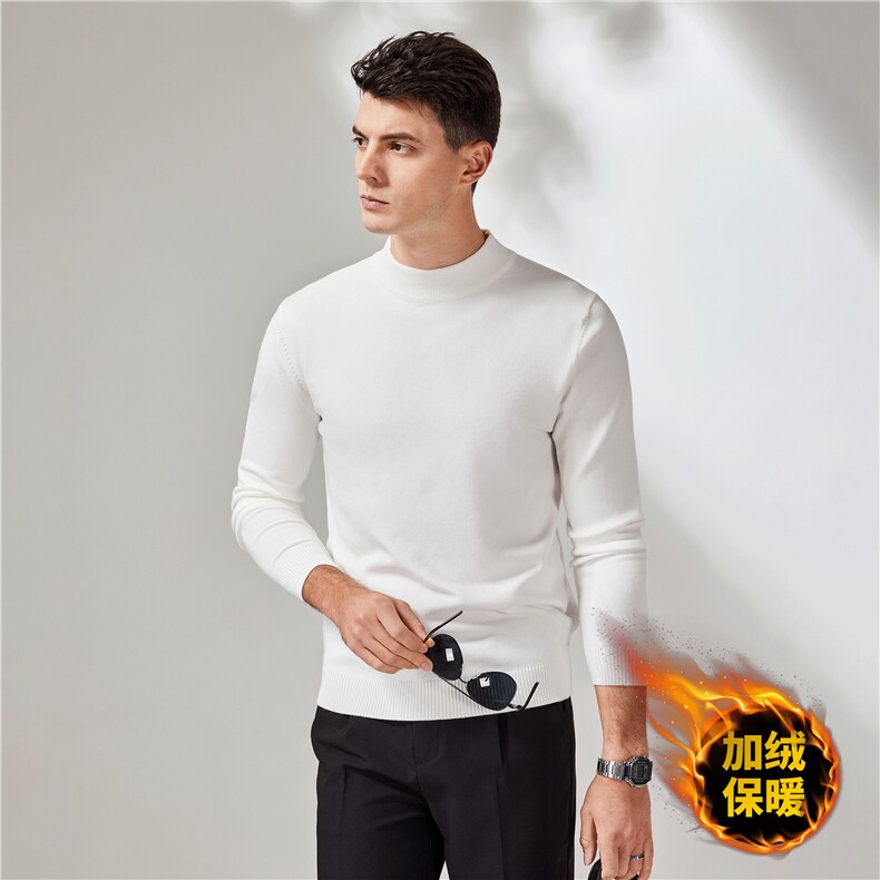 高品质含羊毛！一体绒！现货！纯色半高领毛衣MY01-P42加绒P55，男装针织衫/毛衣，星座1611B