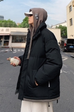 新款百搭设计感连帽假两件情侣港风棉衣M062-P70控158，男装棉衣，星座717