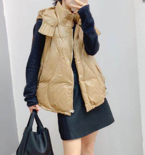 冬季后背拉链羽绒马甲，女装马夹，久久索衣缘