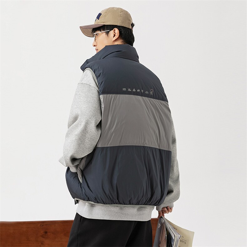 2026冬季新款男日系潮牌立领白鸭绒羽绒服马甲加厚外套YR26-F199,男装羽绒服,电商A101（原外27）
