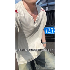 XZ809A/SSS03/特P24/控48美式V领坎肩万针绣花背心T恤，男装背心/马甲，星座809A(原222-1)