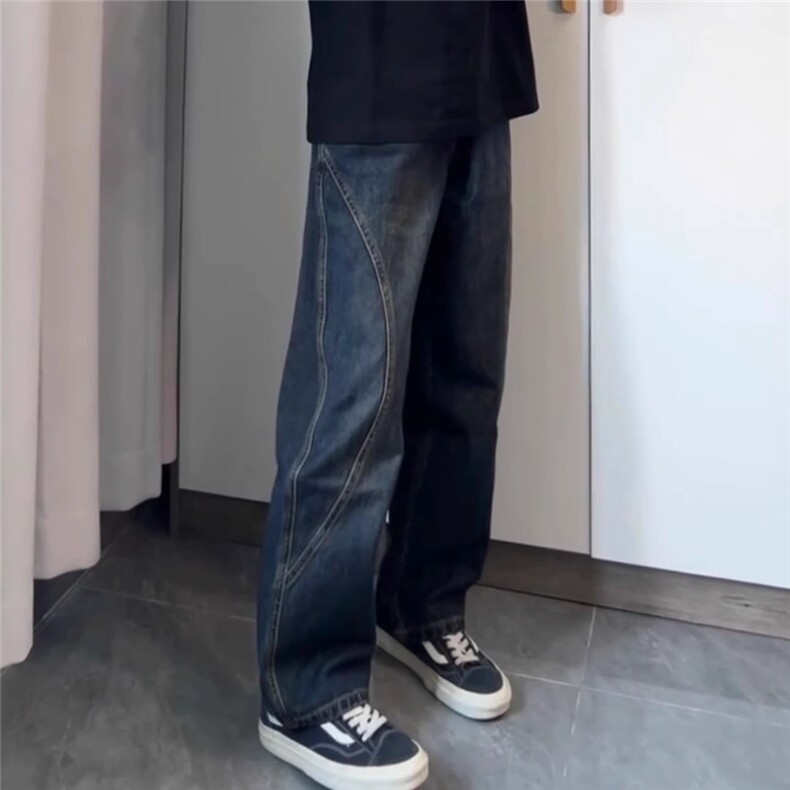1506-1/K88181/P44美式复古牛仔裤男裤子设计感宽松直筒阔腿长裤,男装牛仔裤,星座1506-1