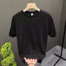 夏季设计感小众泡泡短袖T恤男宽松休闲华夫格体恤上衣服薄，男装T恤，星座1013