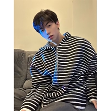 JY309-P58港风宽松简约连帽卫衣开衫男女同款潮流帅气百搭，男装卫衣，星座1501-3