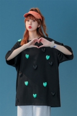 1中性风大码M-5XL情侣潮网红小爱心圆领短袖T恤男DT7742P55控78，男装T恤，星座226-2