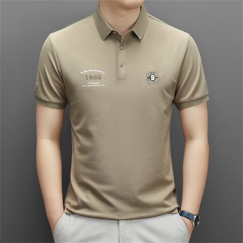 夏季短袖POLO衫中青年男装时尚百搭商务休闲翻领t恤QS3035-P70图片